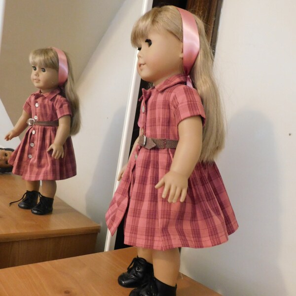 1950s shirtwaist dress fits 18 inch doll like American Girl.