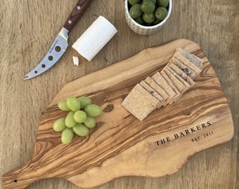Olive Wood Chopping Board - Kitchen - Serving Board - Wooden - Cheese Board Lovers - Gift - Personalised - Christmas - Bespoke - Wedding