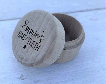 Personalised Baby Teeth Box | Keepsake | Tooth Fairy | Trinket | Wooden | My First Tooth | Storage