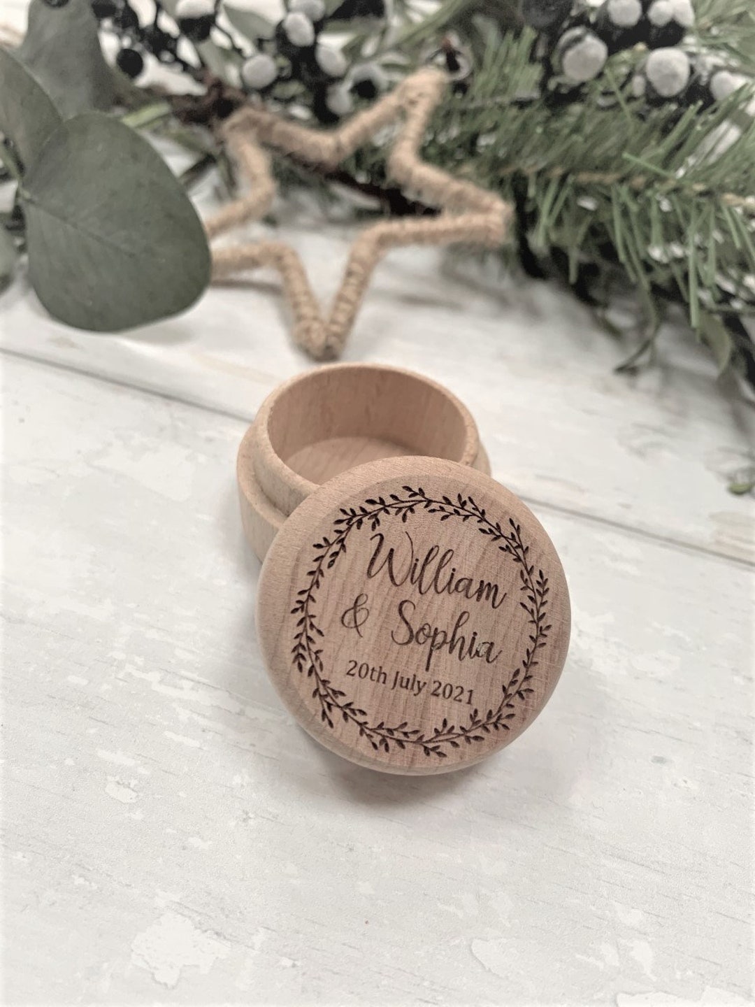 Boîte à Anneau En Bois – Petit Porte-bague De Fiançailles Ou Alliance, Neuve Avec étiquettes
