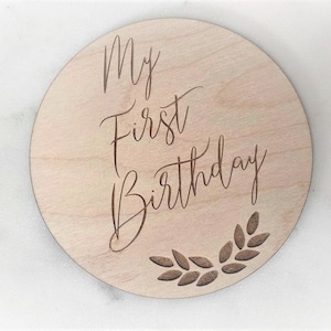 First Birthday | Birthday Disc | Baby Milestone | Babys 1st Bday | Wooden Disc | Personalised | Engraved