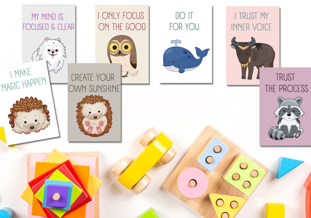 2 Stets of 30 Printable Gratitude Cards for Kids, Motivational Card ...