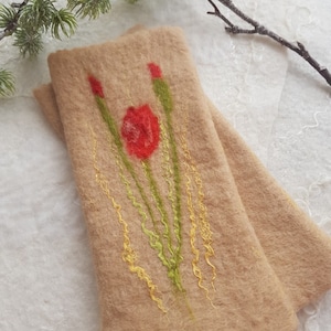 Felted arm warmers & wrist warmers, gift for women in the cold season.