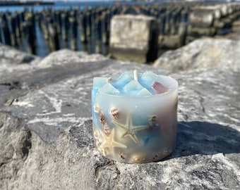 Seashells Pillar Candle- Mini Pillar Candle