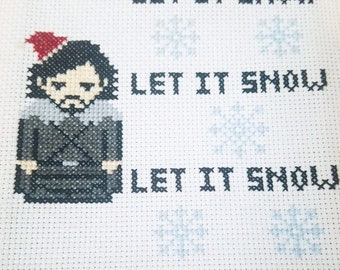 Lassen Sie es Schnee Jon Snow Kreuz Stich Leinwand