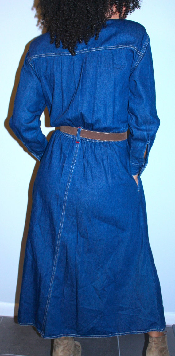 Vintage Denim Button Down Dress - image 3