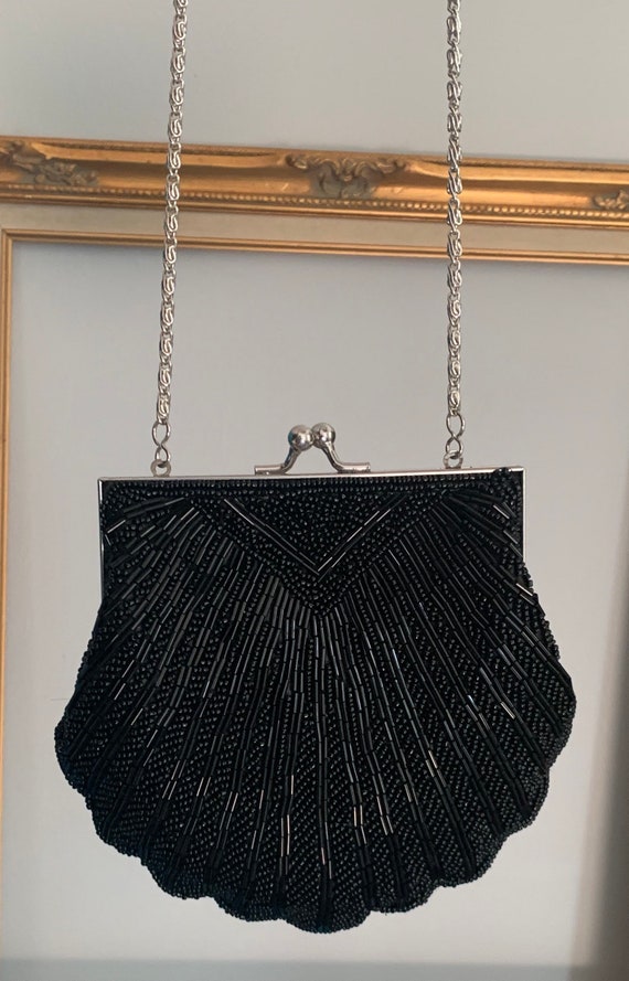 Vintage "Onyx Shell" Sequin Purse - image 4