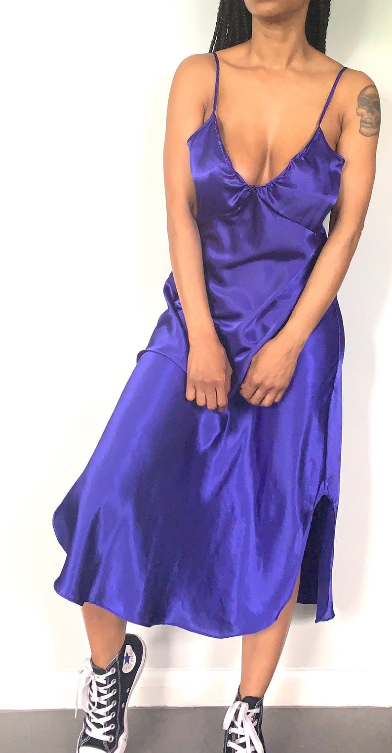 Vintage 80s Grape Soda Slip Dress