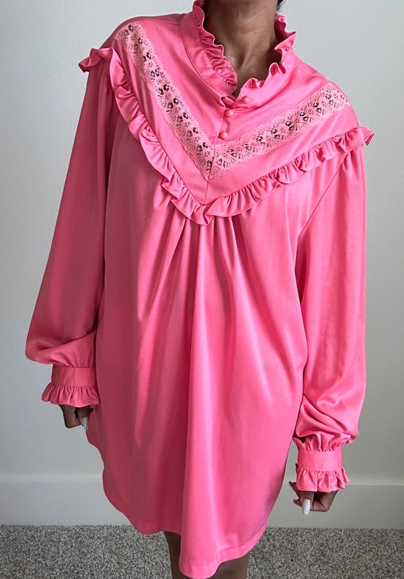 Vintage "Pink Grapefruit" Ruffle Top