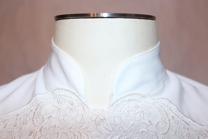 Vintage 1980s Embroidered Career Blouse