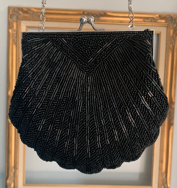 Vintage "Onyx Shell" Sequin Purse - image 5