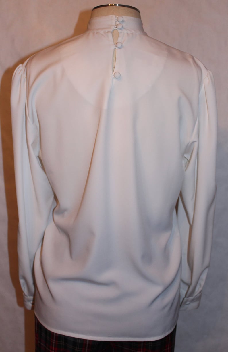 Vintage 1980s Embroidered Career Blouse