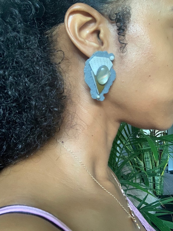 Vintage “80s Baby” Leather Earrings - image 1
