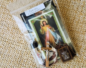Catholic Essentials Quarantine Emergency Hospital Kit/Gift/Care Package~Sacramentals & Prayer Cards for Hospital, Emergency, Time of Illness