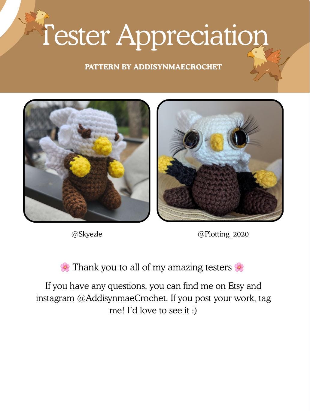 Griffin Pattern Kitty the Griffin Crochet Pattern - Etsy