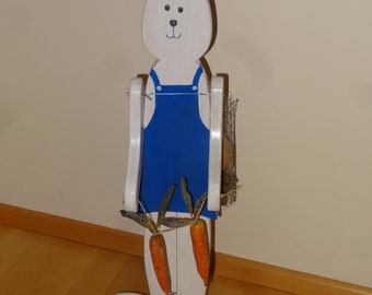 Easter bunny made of wood with back basket ~ height 82 cm ~