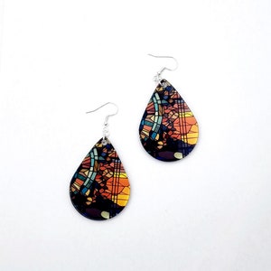 Beach Glass Colorful Bright Earrings Dangle Drop Earrings