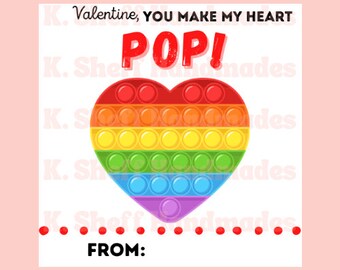 Printable Pop It Valentines Day Cards