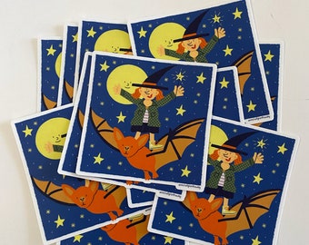Autumn Witch and Bat