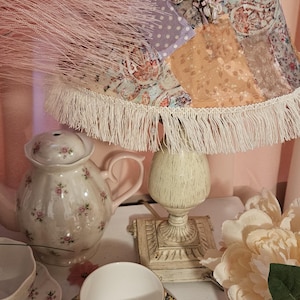 Vintage Floral Patchwork Table Lamp | Cottagecore Romantic Bedroom Lighting