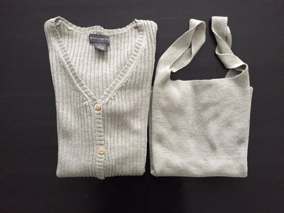 sage linen sweater set