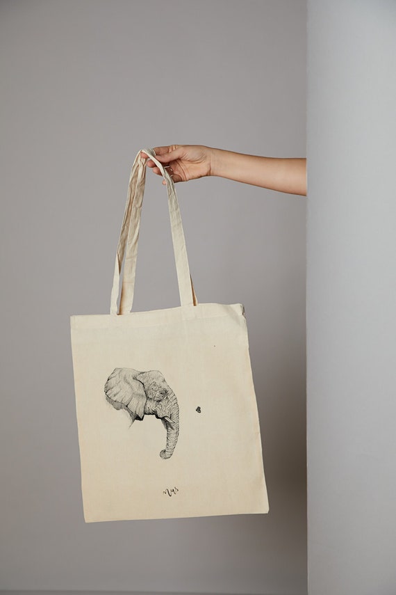 Bolsa De Tela Elefante Y Mariposa Bolso Bolsa De Algodon Bolsa Para Compras Personalizado Regalo Tote Bag Cero Plastico Reutilizable Etsy Canada