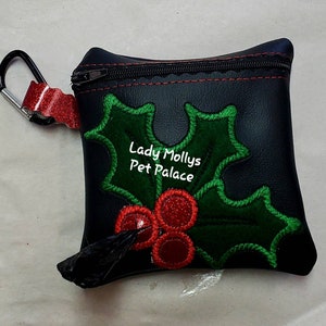 Christmas Holly poo bag holder