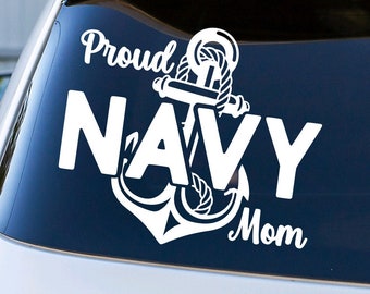 Proud Navy Parent decal- mom or dad; Vinyl Decal for Car Windows, Laptops, Water Bottles, etc. | US Navy, Sailor, Military pride