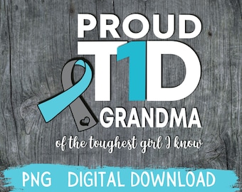 Type 1 Diabetes Awareness PNG Digital Download | Hand Drawn | Sublimation file | 300dpi | mama, dad, grandma, grandpa, uncle, aunt, sister