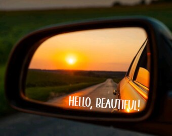 Side mirror decal; Vinyl Decal for Car Windows, Laptops, Water Bottles, etc.