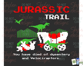 Jurassic Trail PNG Digital Download | Hand Drawn | Sublimation file | Printable | 300dpi, Use on Tees, Stickers, Mugs, etc