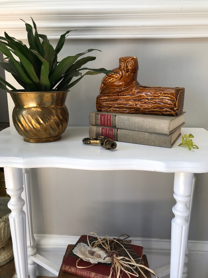 Ceramic Brown Drip Glaze Owl Planter *Boho Decor *Succulent Planter *Retro Flower Pot *Pottery