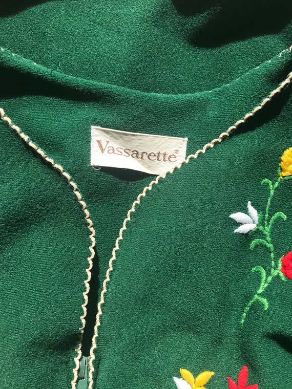 Vintage Vassarette Emerald Green Housecoat Red Yell… Gem