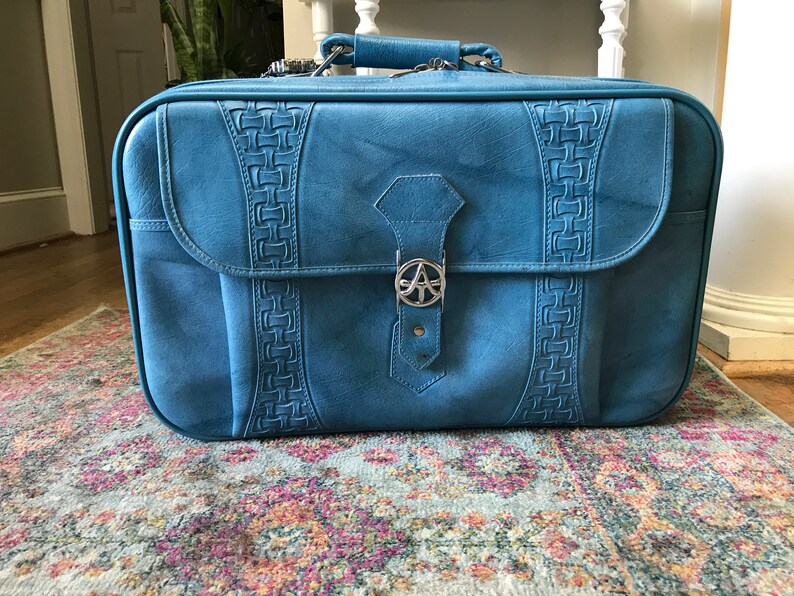 American Tourister Luggage Baby Blue Softside Suitcase Etsy