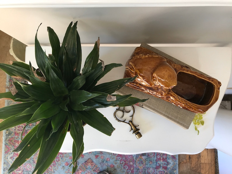 Ceramic Brown Drip Glaze Owl Planter *Boho Decor *Succulent Planter *Retro Flower Pot *Pottery