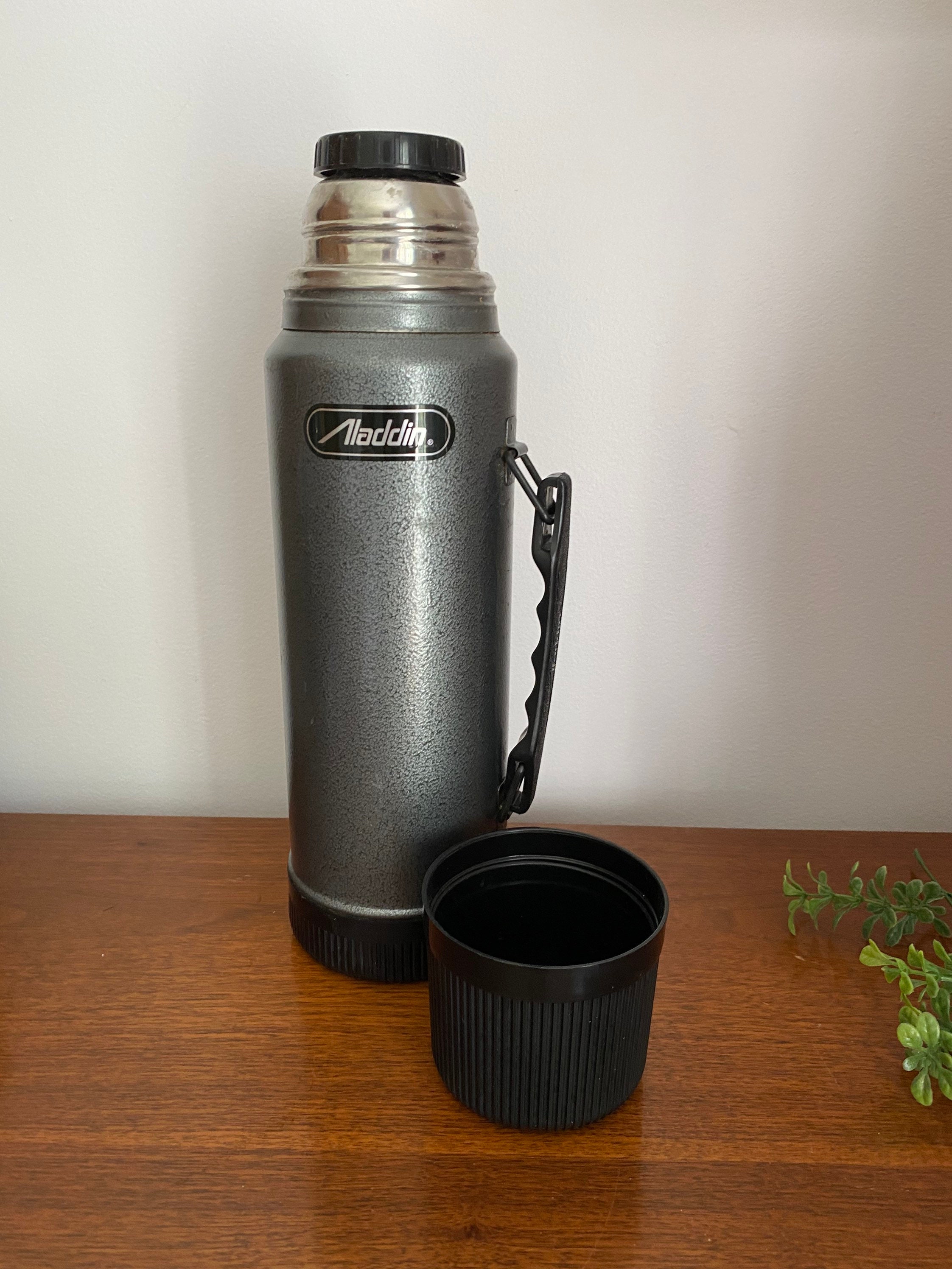 Vintage Aladdin Thermos Stanley 1 Quart Silver and Black Etsy