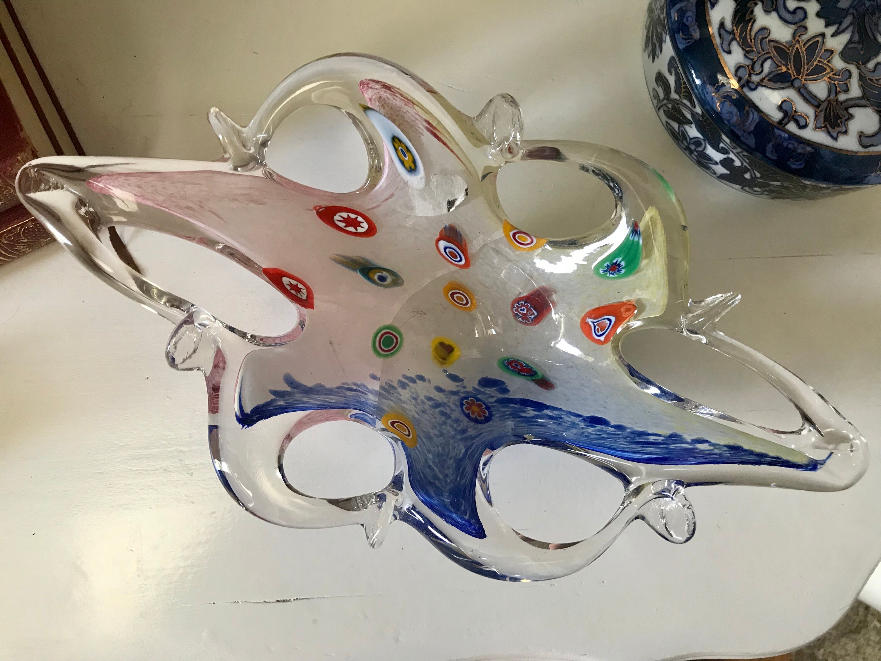 Murano Glass Starfish Dish Vintage Multicolored Candy Dish Etsy
