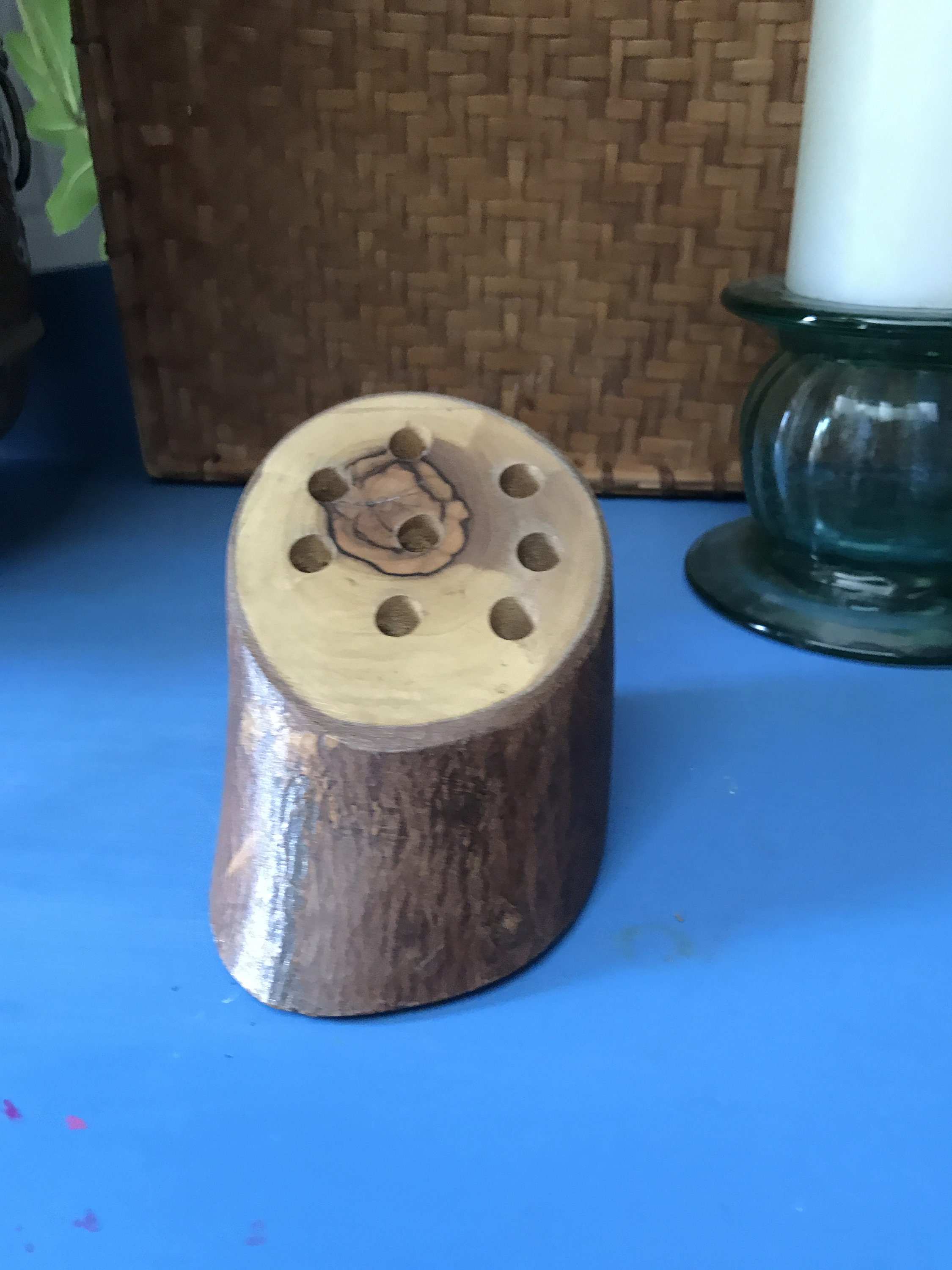 Rustic Wood Log Pencil Holder Boho Office Decor Vintage Etsy