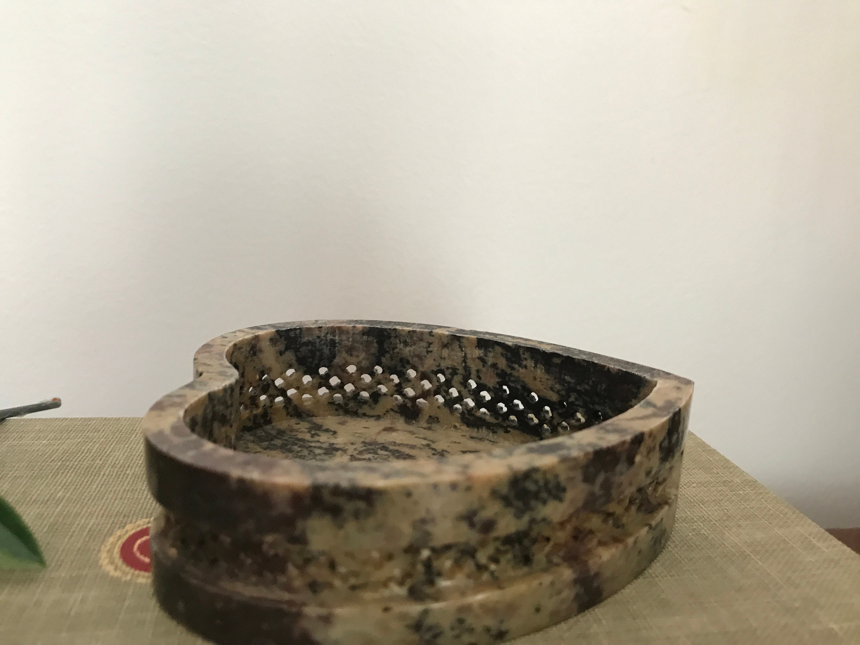 Carved Soapstone Trinket Box With Lid Heart Shaped Pink Etsy