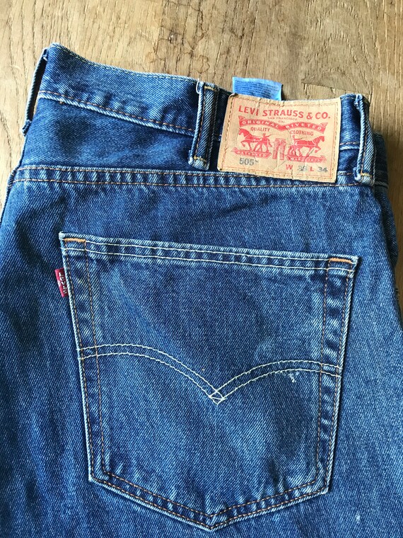 505 Dark Wash Denim Jeans 38W 34L 