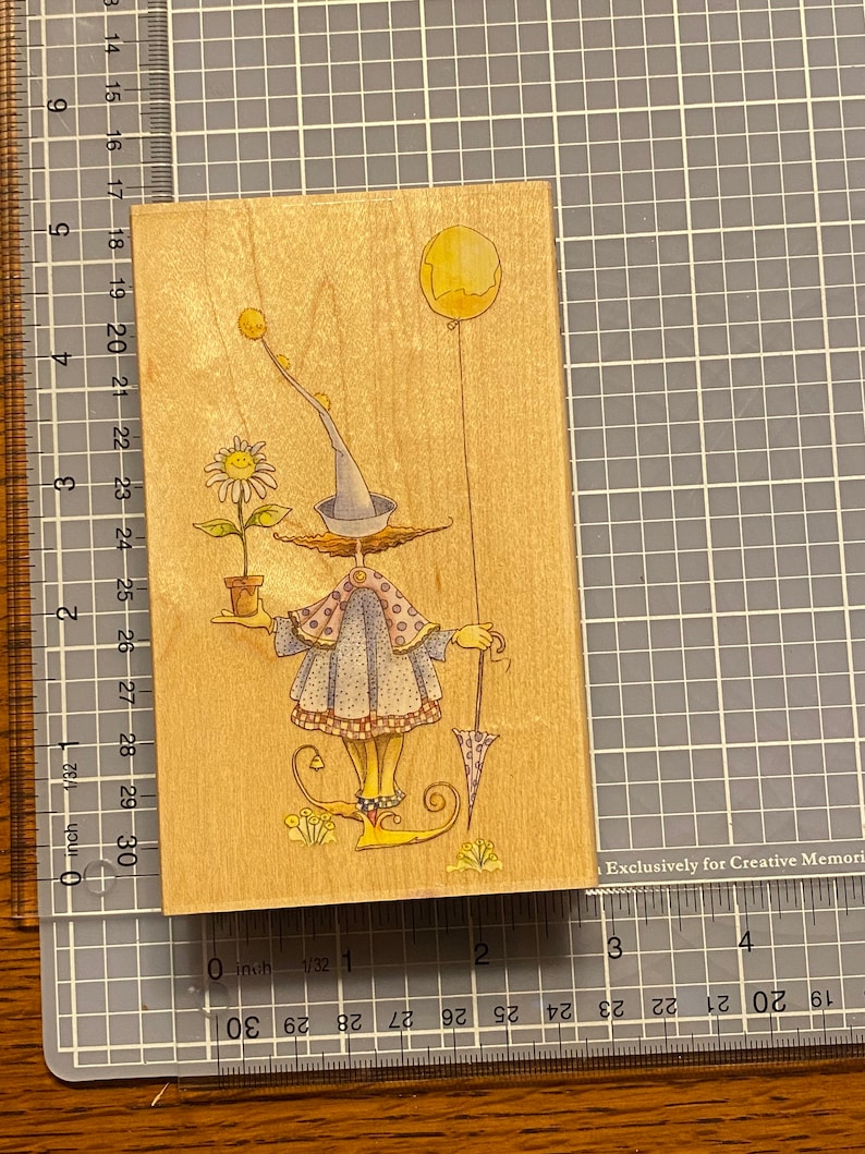 Fairy with balloon rubber stamp