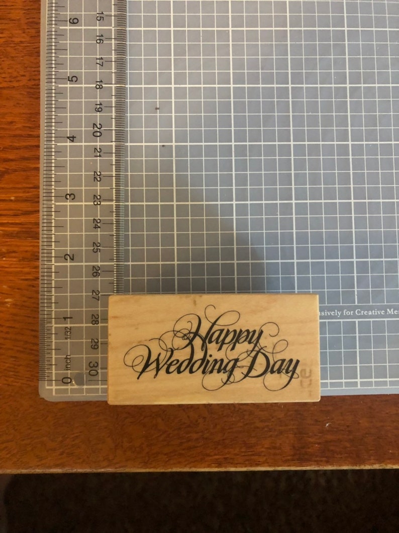 Happy Wedding Day saying rubber stamp