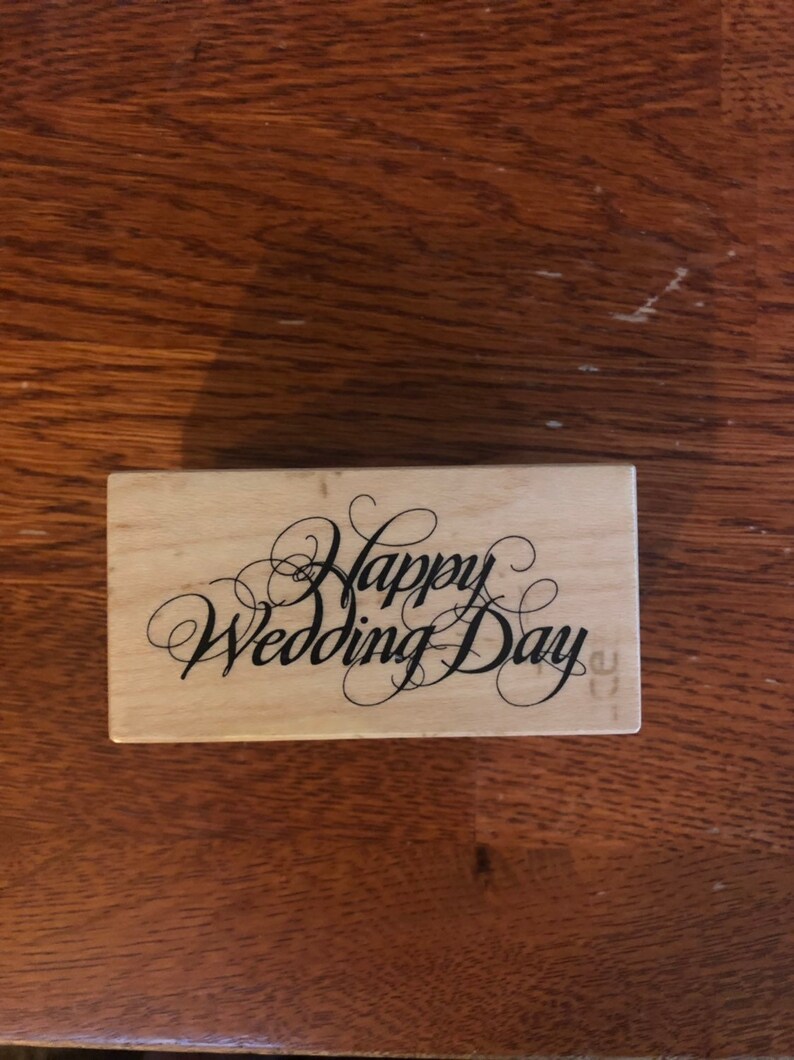 Happy Wedding Day saying rubber stamp
