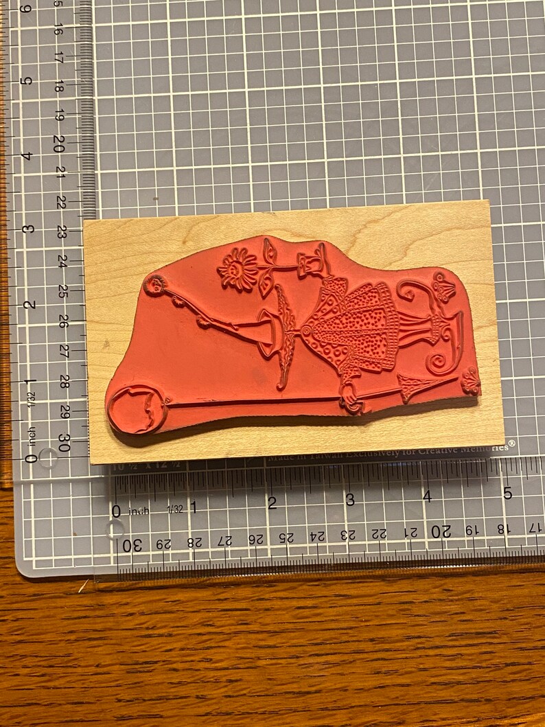 Fairy with balloon rubber stamp