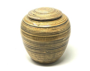 Bamboo Wooden Cremation Urn for Ashes Funeral Container Memorial Urn for Adults Vase