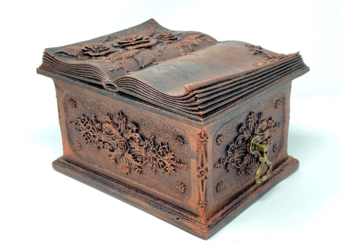 Cremation Urn for Ashes Burial Urn Open Book with Carved Etsy