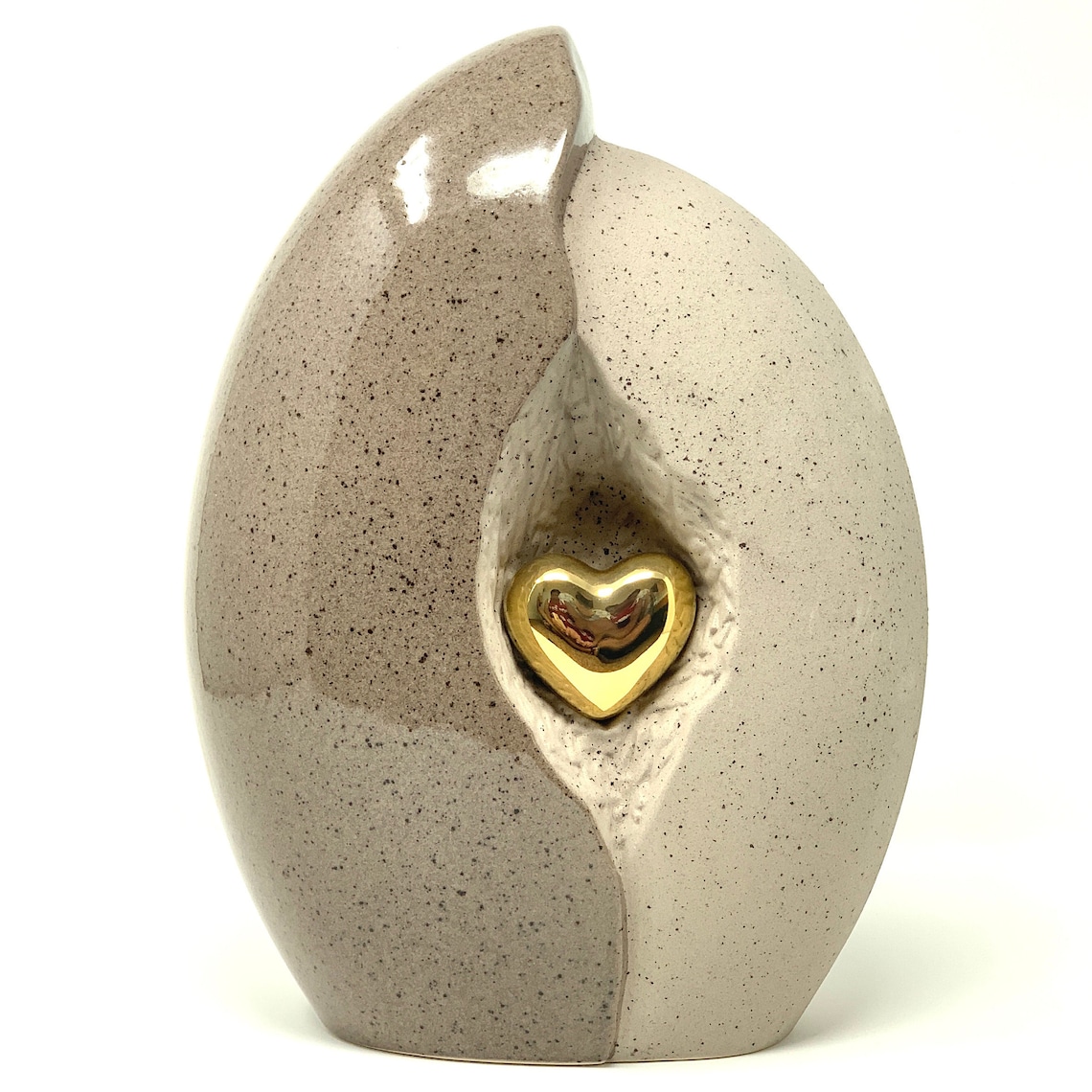 Ceramic Urn Heart in a shell Cremation Urn for Ashes Burial Etsy
