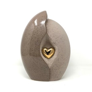 Ceramic Urn Heart in a shell  Cremation Urn for Ashes Burial Container for Human remains Memorial Urn Adults Funeral Urn