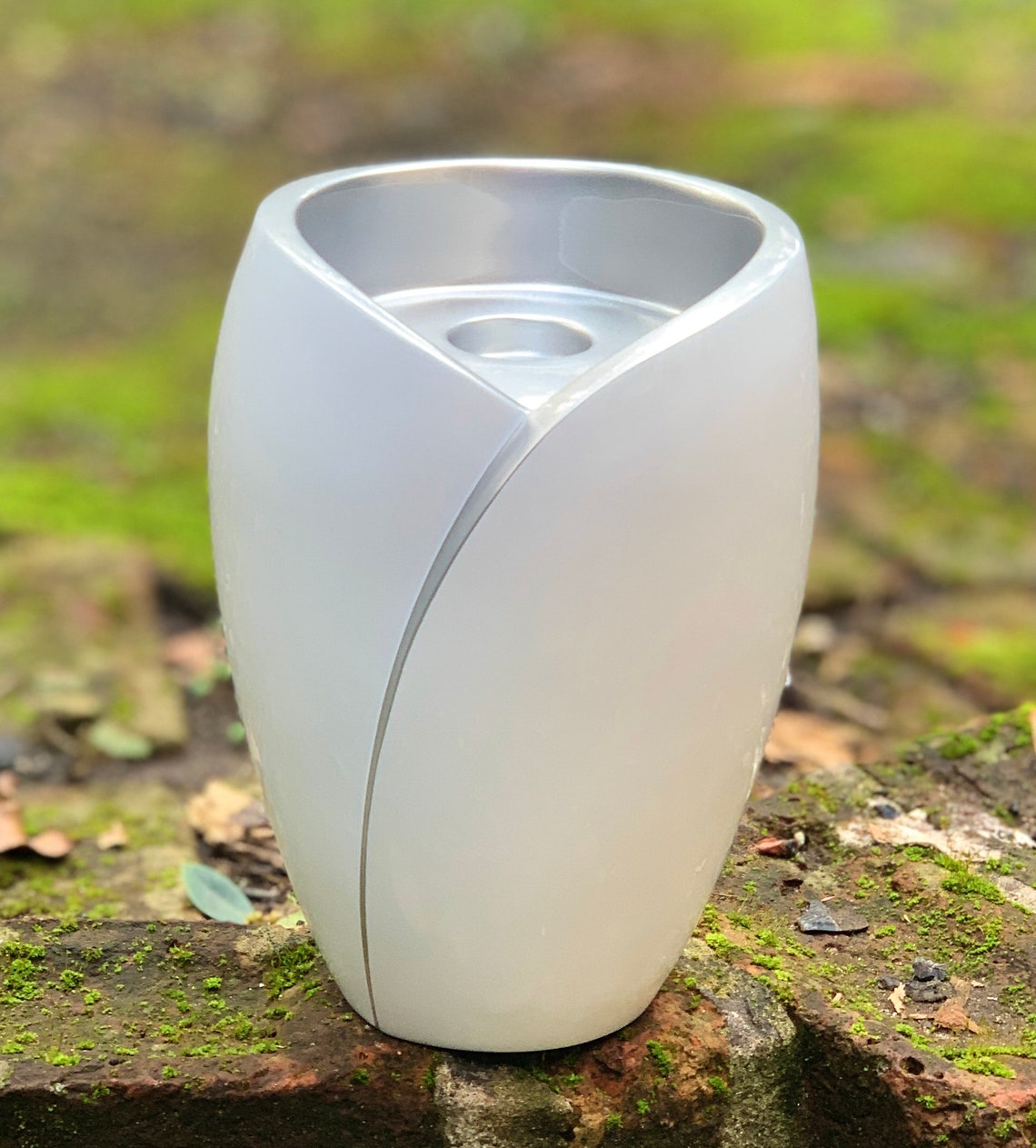 White Cremation Urn for Human Ashes Fibreglass Memorial Vase Etsy