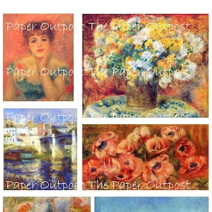 Renoir Paintings Vintage Digikit: Printable Floral Art (Digital Download)